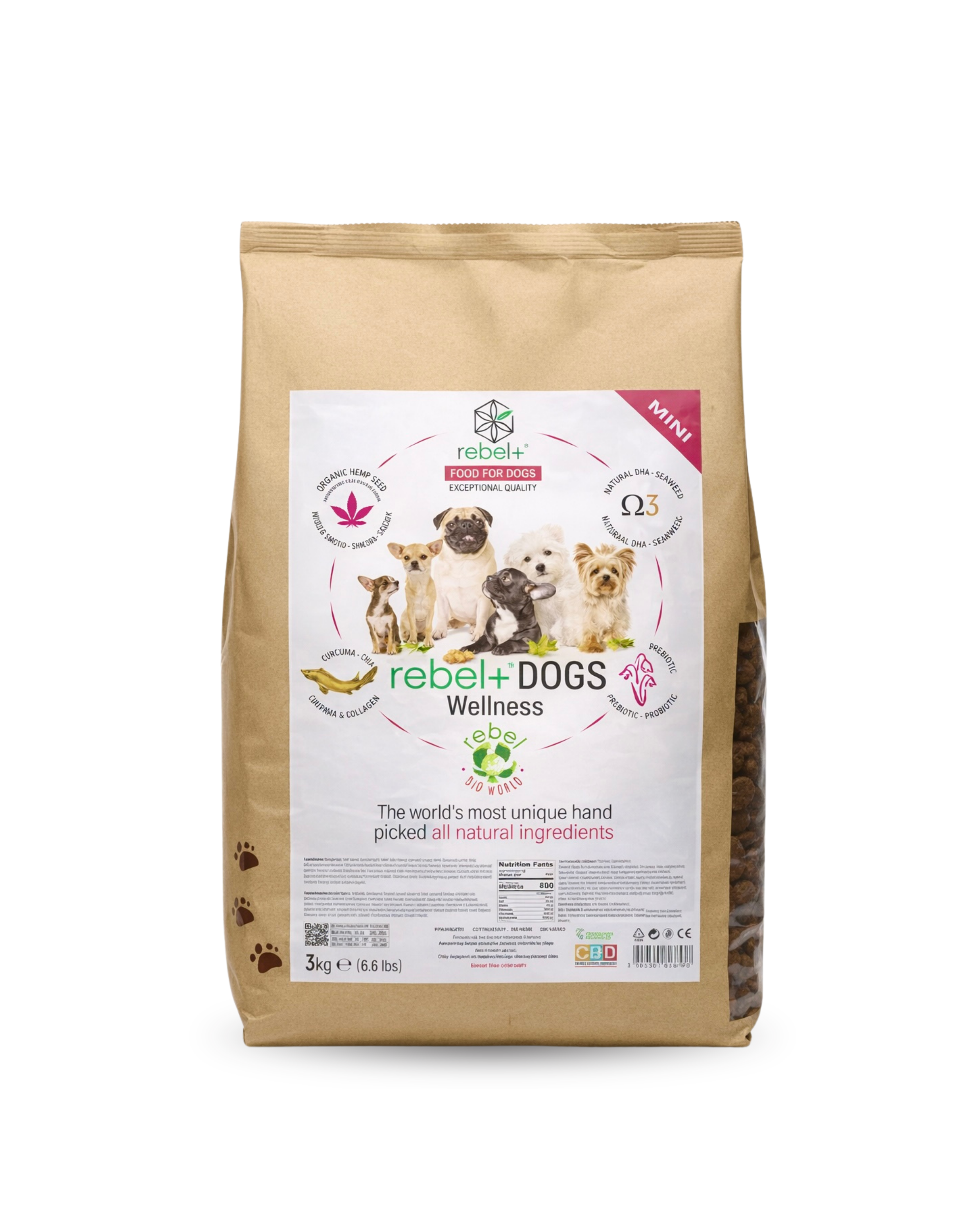 Balance Mini (kleine Hunde) - Premium Hundetrockenfutter mit CBD | 3kg.