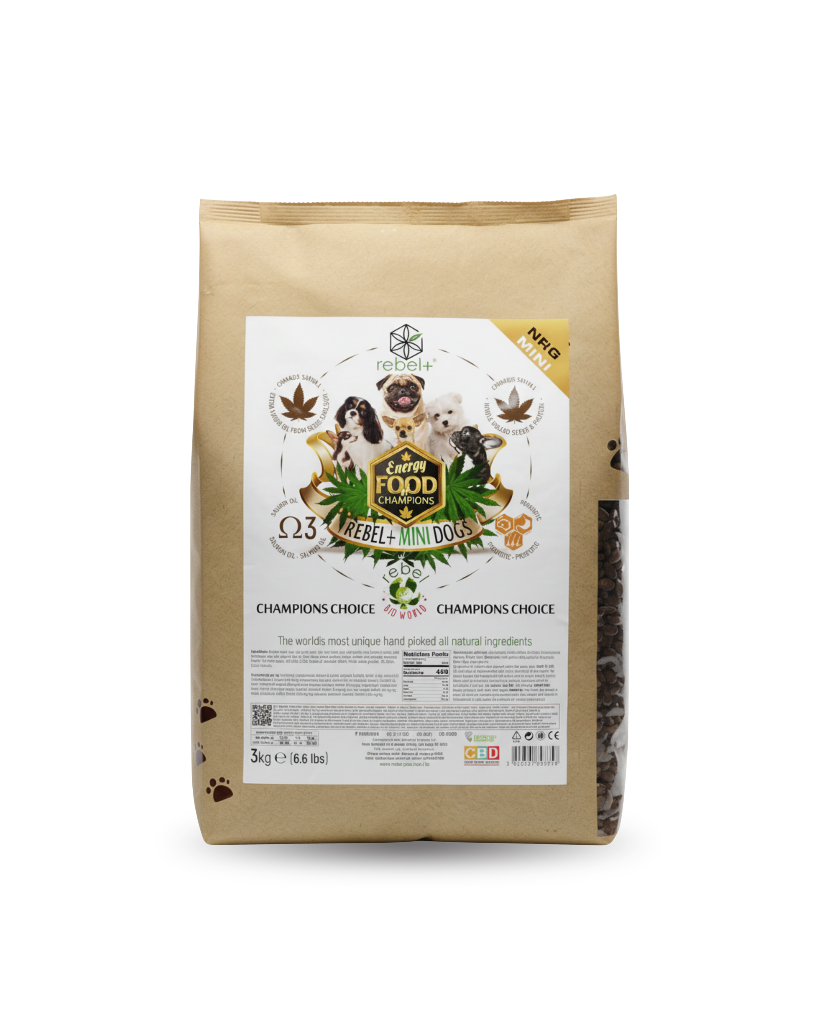 Energy Mini - Hundetrockenfutter mit CBD | 3kg.