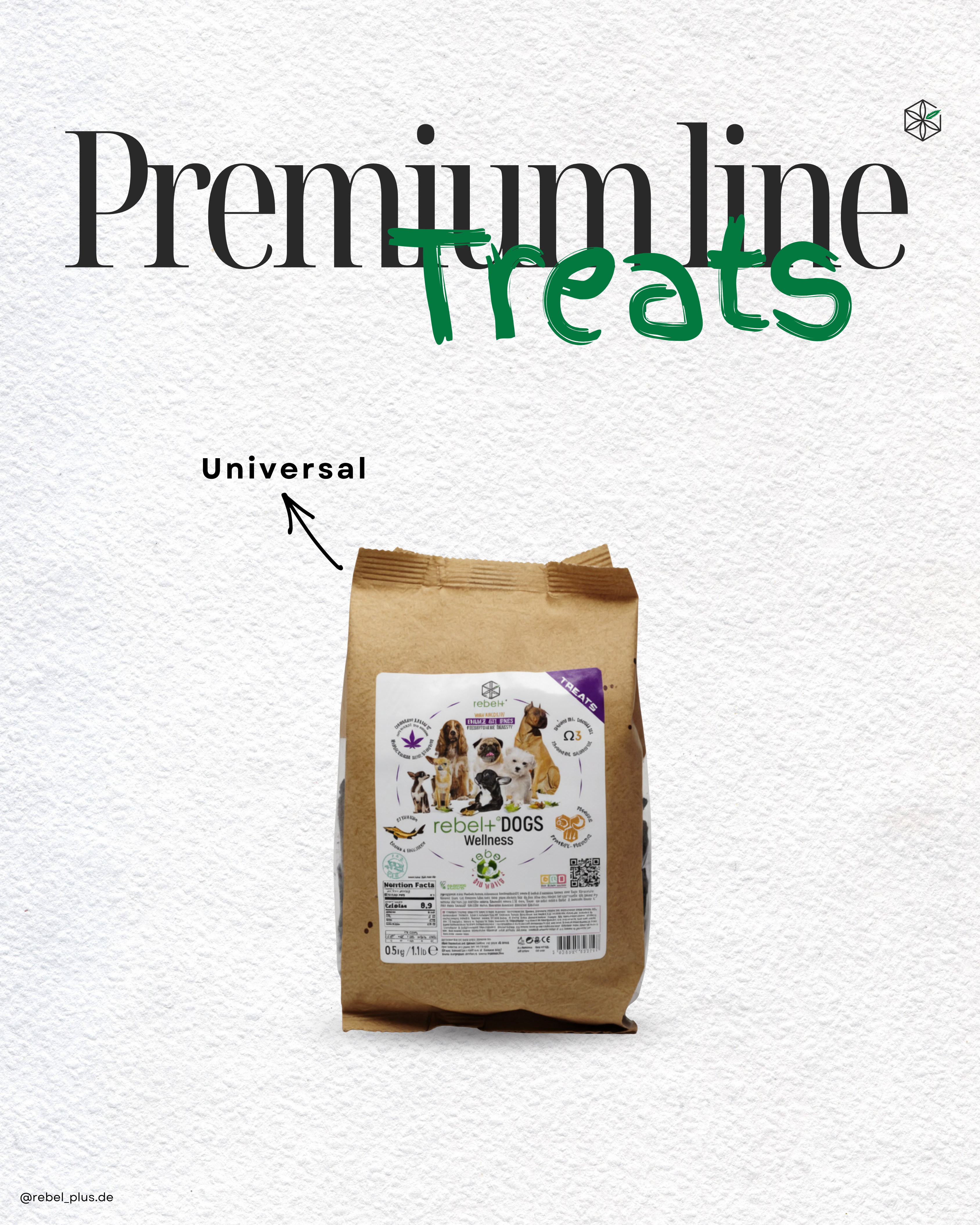 Treats Universal - Premium Hundeleckerlis mit CBD | 0,5kg.